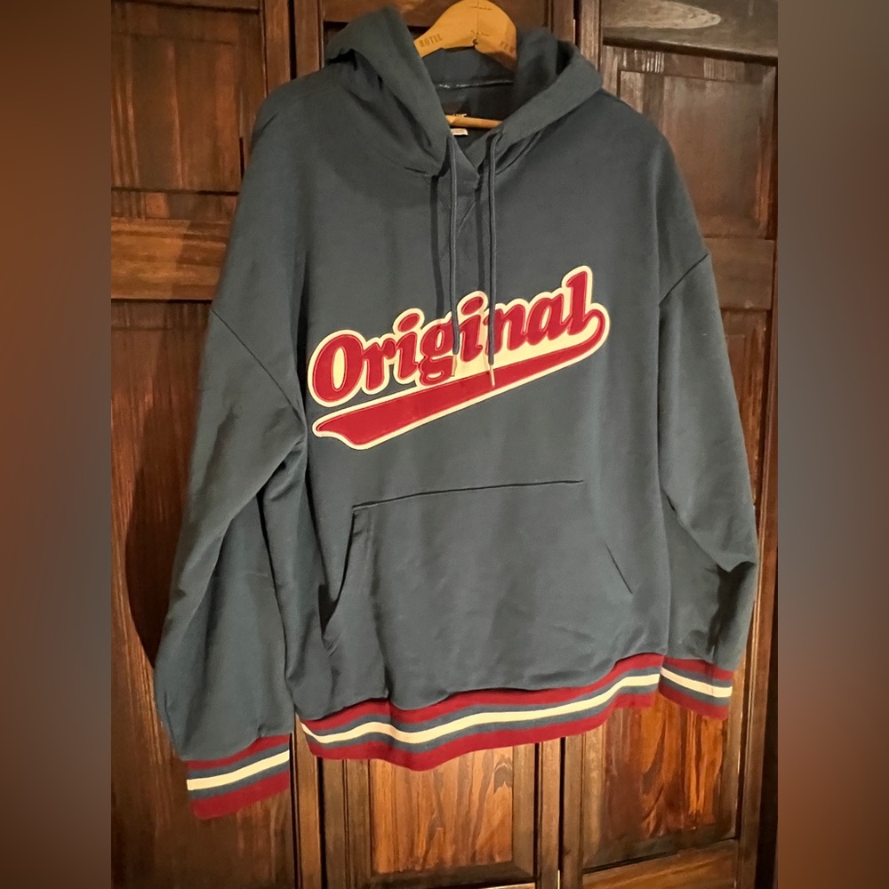 Original Use Dark Blue Hoodie with Red Accents NWT‎